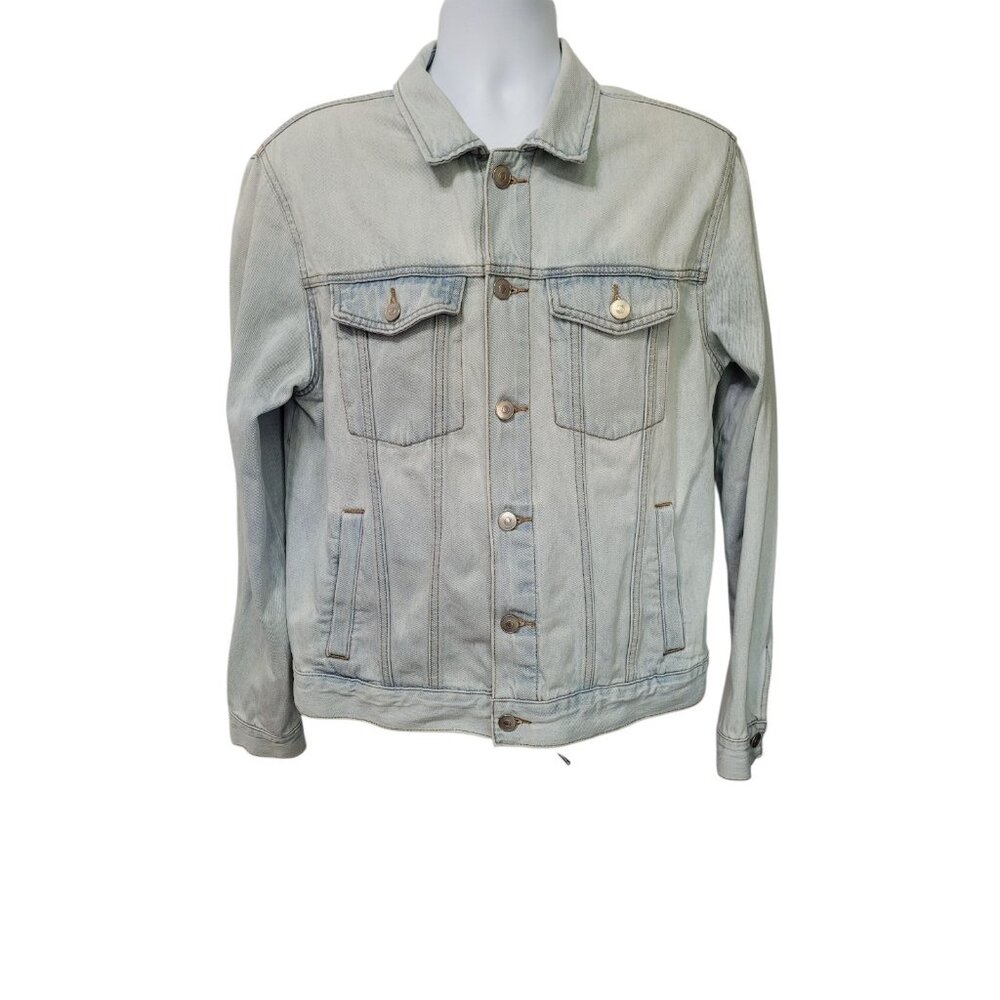 Forever 21 Light Blue Men's Denim Button Up Jean Jacket Size Large